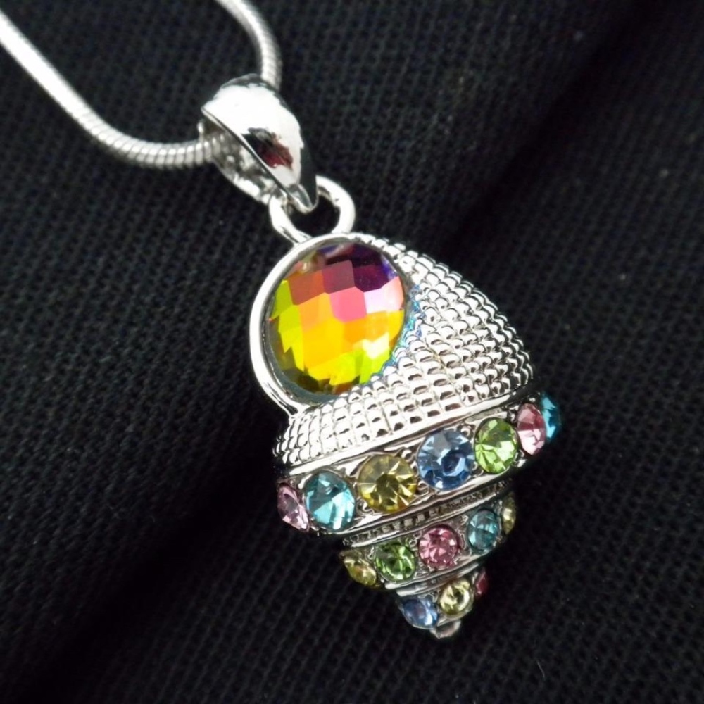 Seashell Necklace Crystal